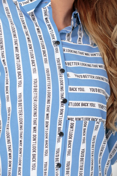 рубашка свободного кроя с вставкой и асимметричным низом Modema м.470/1 - фото 3