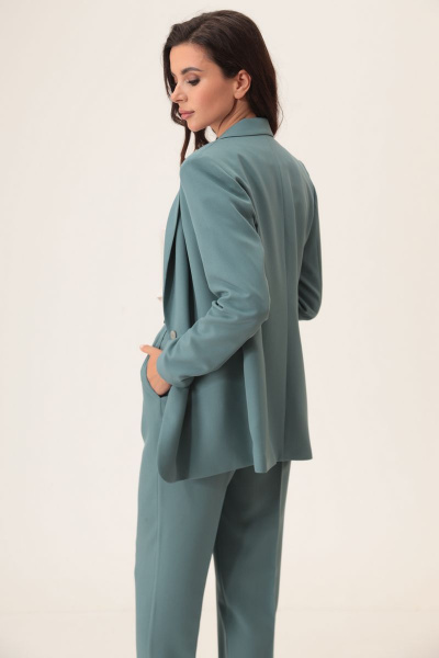 Блуза, брюки, жакет T&N 7287 виридан(серо-зеленый)+молочный - фото 7