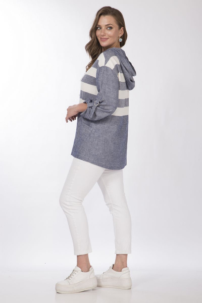 Летняя куртка с капюшоном и полосатым льняным материалом Matini 2.1413 - фото 7