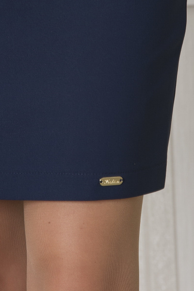 Юбка из хлопка с молнией и шлицей для регулярной носки Lucky mum 1147 синий - фото 2