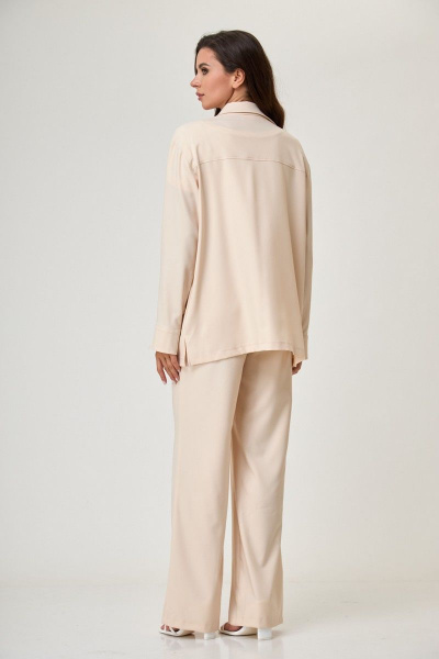 Летняя рубашка из легкого текстиля в стиле пэчворк Anelli 1293.1 светлый_беж - фото 5