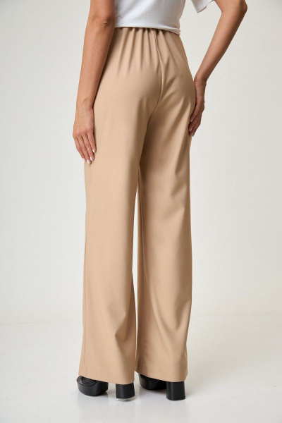 Брюки с карманами из вискозы и текстиля с резинкой Anelli 1293.2 темный_беж - фото 6
