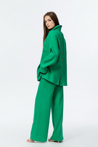 Леновые брюки и рубашка на каждый день Atelero 1053 зеленый - фото 5