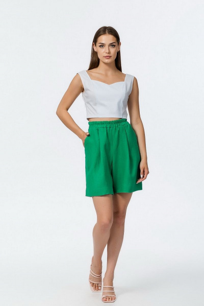 Рубашка и шорты из льна на каждый день Atelero 1055 зеленый - фото 6