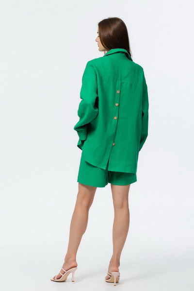 Рубашка и шорты из льна на каждый день Atelero 1055 зеленый - фото 12