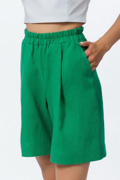 Рубашка и шорты из льна на каждый день Atelero 1055 зеленый - фото 7