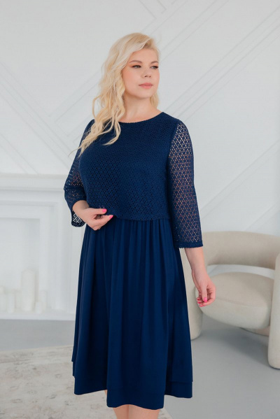 Платье расширенного силуэта с двойным лифом и складкой спереди ASV 2538 - фото 4