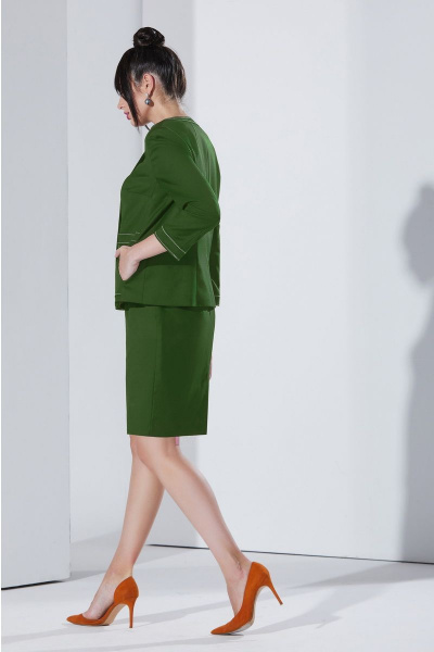 Жакет, юбка Lissana 4465 кедрово-зеленый - фото 5