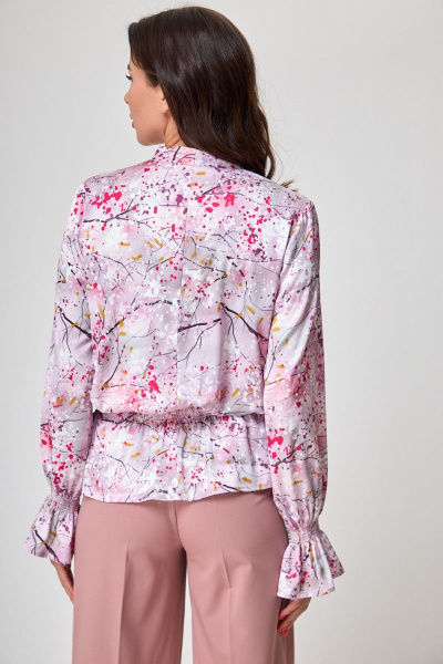 демисезонная блуза из вискозы со сборкой и каплевидным вырезом Anelli 992 фуксия - фото 6