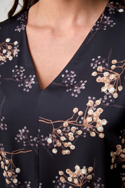 Платье Anelli 1153 черный+ягода - фото 6