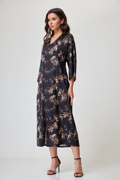 Платье Anelli 1153 черный+ягода - фото 4