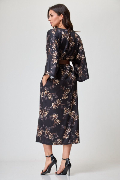 Платье Anelli 1153 черный+ягода - фото 2