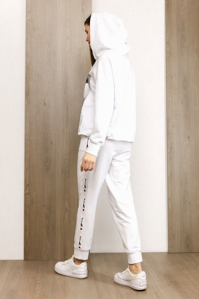 Летний хлопковый джемпер с коротким рукавом и круглым вырезом Condra 16185 белый - фото 2