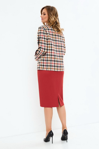 Жакет, юбка Магия моды 2122 мультиколор+терракот - фото 4