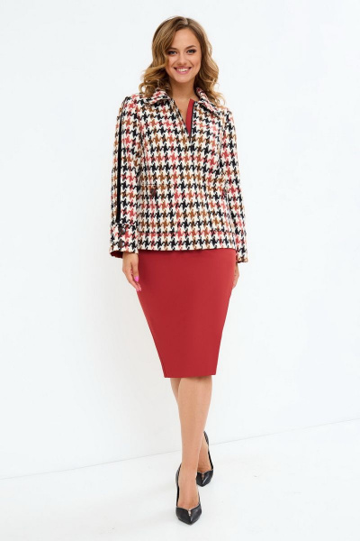 Жакет, юбка Магия моды 2122 мультиколор+терракот - фото 3