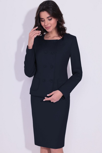 Жакет, юбка LeNata 23915 темно-синий - фото 2