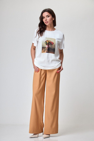 Футболка Anelli 1280 белый_тюльпаны - фото 4