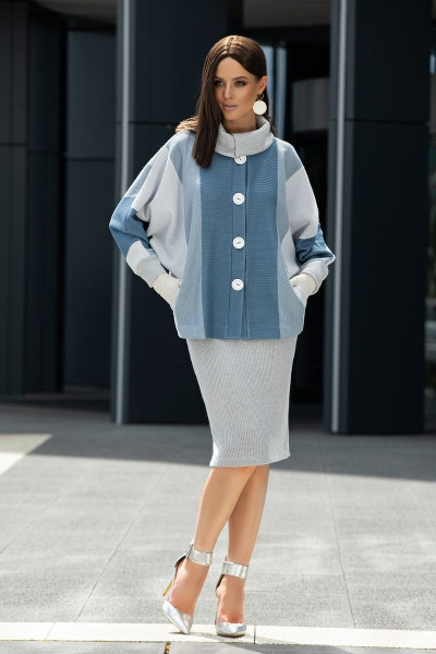 Куртка, юбка Diva 1433-1 синий - фото 2