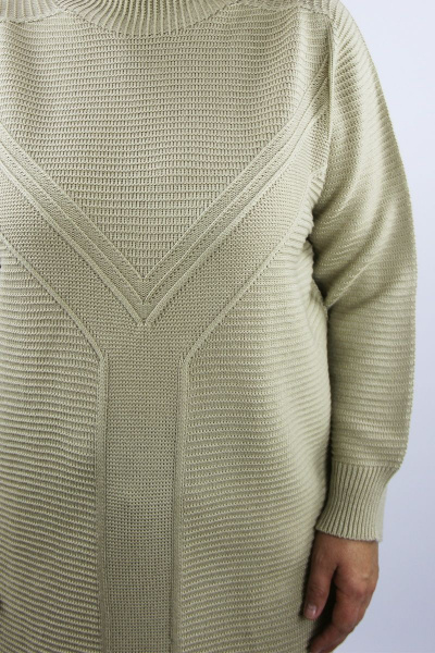 Туника удлиненная цельновязанная из трикотажа на каждый день Полесье С1281-22 2С8739-Д43 158,164 льняной - фото 3