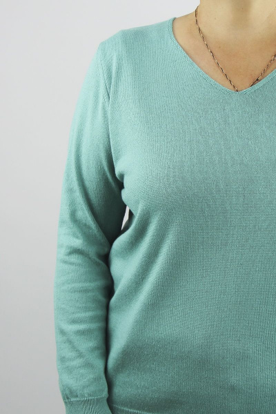 Полуприлегающий джемпер с длинным рукавом из хлопка бирюзовый для демисезона Полесье С1302-21 1С1336-Д43 170,176 луговой_ручей - фото 3