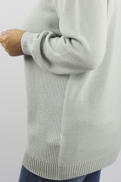 Длинный удлиненный джемпер с регланом из шерсти серый для демисезона Полесье С1341-22 2С8741-Д43 158,164 серебристо-серый - фото 2