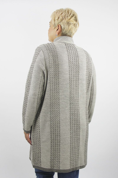 Жакет женский серый демисезонный из трикотажного шерстяного материала Полесье С2584-22 2С8740-Д43 158,164 св.дюна - фото 3