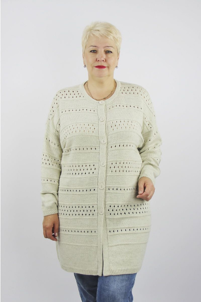 Жакет из льна и трикотажа на каждый день Полесье С2658-21 1С1353-Д43 158,164 кокосовый - фото 1