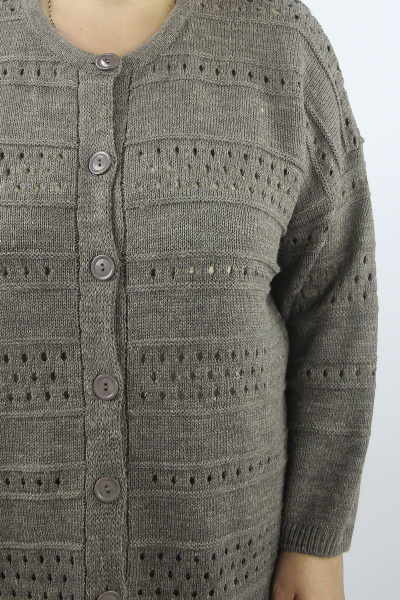 Жакет из вязаного, льняного и трикотажа, бежевый Полесье С2658-21 1С1353-Д43 170,176 кора_меланж - фото 3