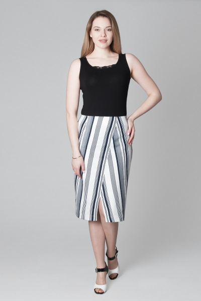 Юбка-карандаш из льняного полотна в полоску Ouarida 19Ю074 - фото 1