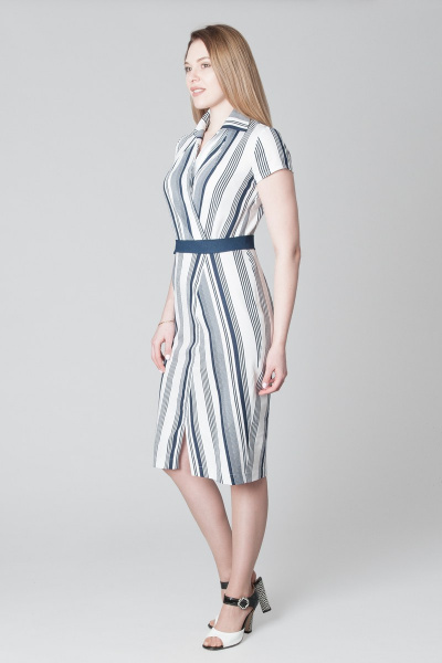 Прилегающее платье с коротким рукавом из льна Ouarida 19П073 - фото 3