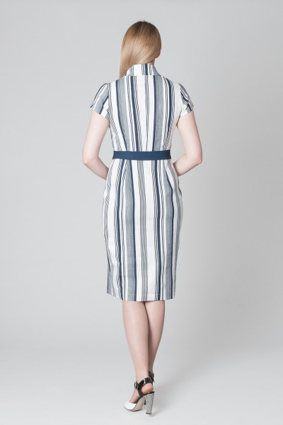 Прилегающее платье с коротким рукавом из льна Ouarida 19П073 - фото 4