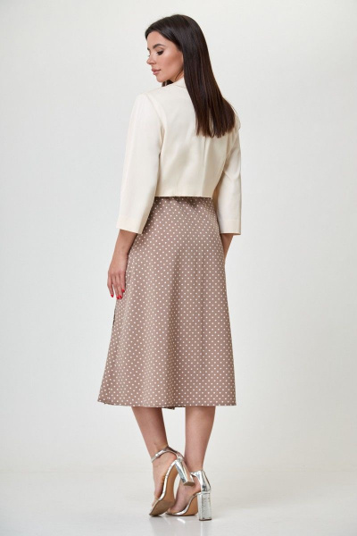 Летний укороченный жакет-болеро с декоративной листочкой Anelli 1055.2 ротанг - фото 3