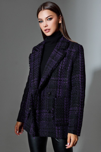 Жакет DILIA 0631 мультидизайн_фиолет - фото 3