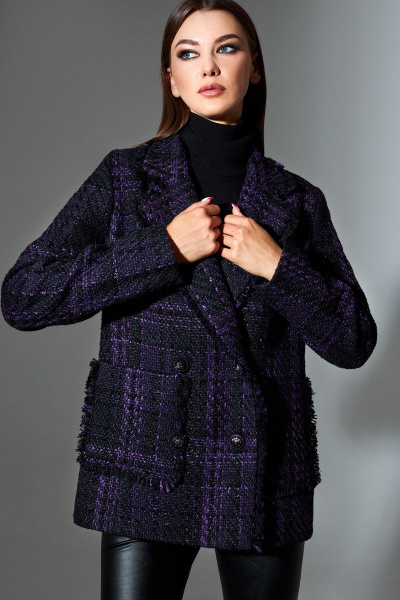 Жакет DILIA 0631 мультидизайн_фиолет - фото 2