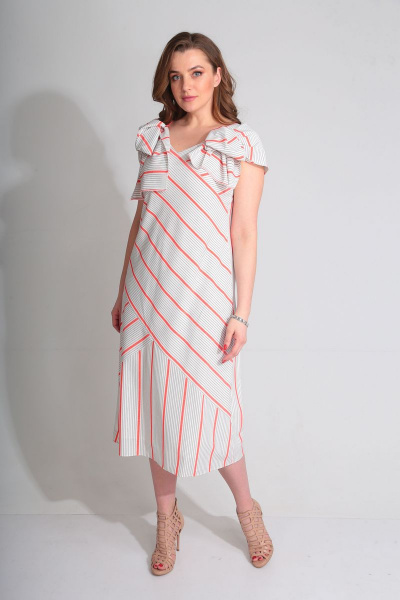 Летний сарафан на бретелях с геометричным принтом и вставками Golden Valley 4372 красный_с_черным - фото 3