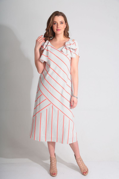 Летний сарафан на бретелях с геометричным принтом и вставками Golden Valley 4372 красный_с_черным - фото 2