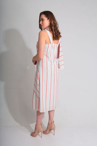 Летний сарафан на бретелях с геометричным принтом и вставками Golden Valley 4372 красный_с_черным - фото 4