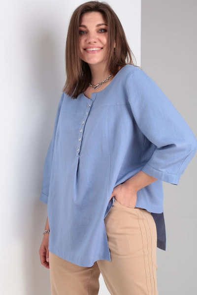 Блуза GRATTO 4244 голубой - фото 6