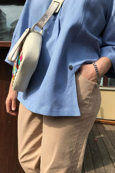 Блуза GRATTO 4244 голубой - фото 5