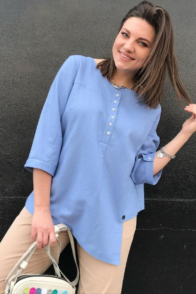 Блуза GRATTO 4244 голубой - фото 4