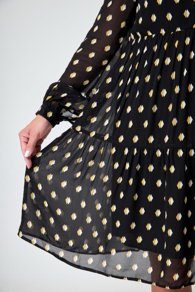 Платье демисезонное шифоновое с рукавами DaLi 5535В чёрный - фото 5