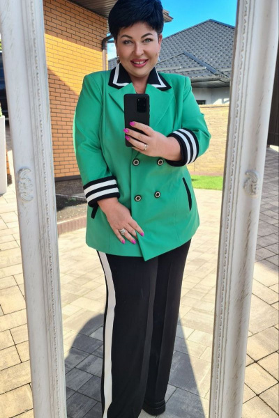 Брюки, жакет Vittoria Queen 16753 зеленый_яркий+черный - фото 7