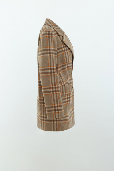 Пальто на каждый день из шерстяной и пальтовой ткани Elema 1-11599-1-164 светло-бежевая_клетка - фото 2