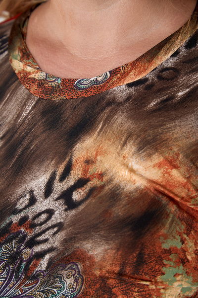 Платье миди из трикотажа с рельефами, карманом и контрастной отделкой Algranda А3907 - фото 3