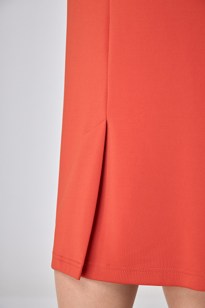 Платье миди из трикотажа с рельефами, карманом и контрастной отделкой Algranda А3907 - фото 5