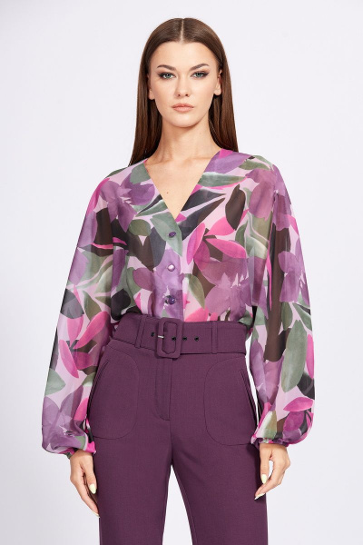 Блуза EOLA 2255 слива_с_рисунком - фото 6