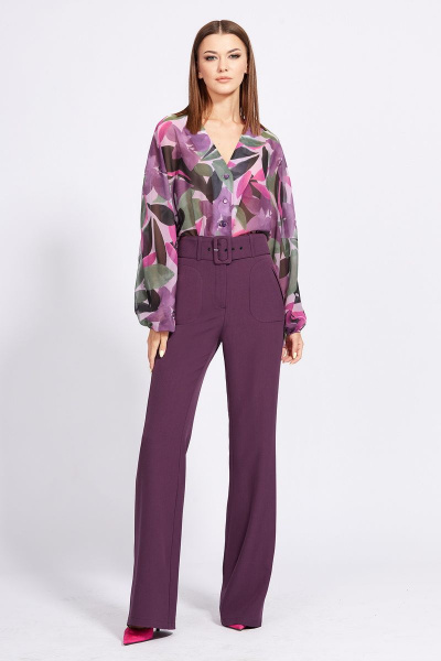 Блуза EOLA 2255 слива_с_рисунком - фото 5