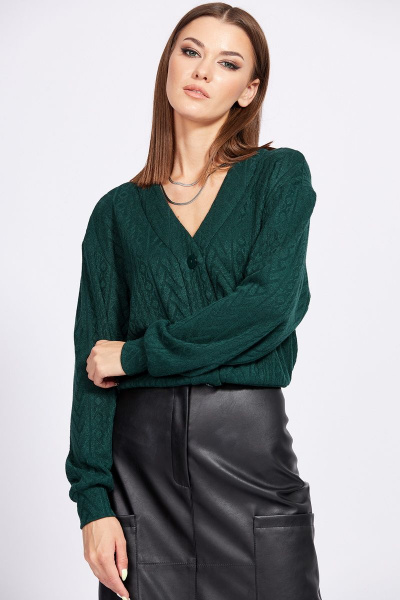 Юбка из экокожи с накладными карманами и зауженным силуэтом EOLA 2283 черный - фото 4