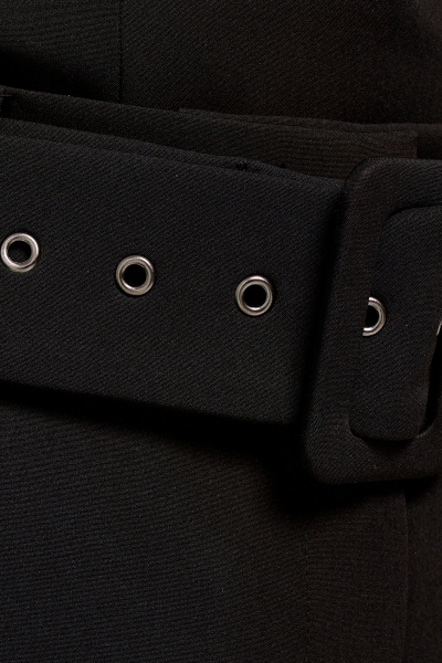 Черные прямые брюки клеш с высокой посадкой из эластичной ткани Панда 106960w черный - фото 3