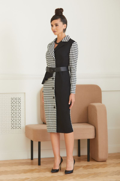 Платье Galean Style 859 черно-белый - фото 2